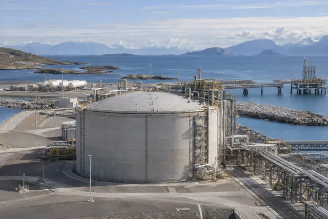 Illustrative different gas storage vessel types at a coastal terminal